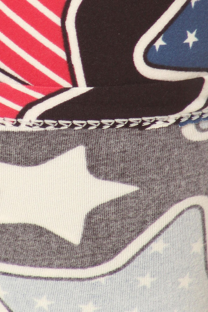 Wholesale Buttery Smooth Jumbo USA Stars Extra Plus Size Capris - 3X-5X