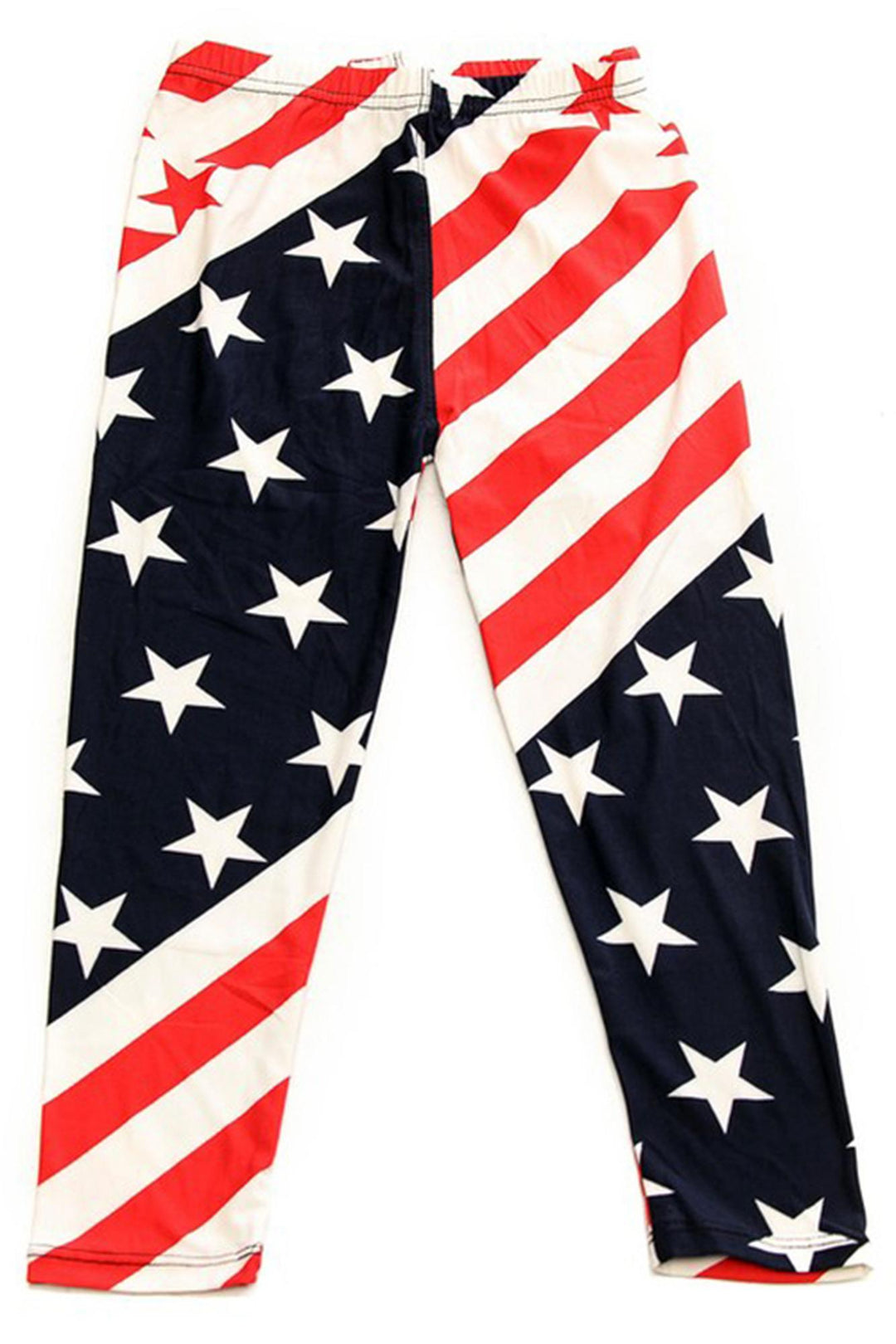 Wholesale Buttery Soft Star Swirl USA Flag Kid's Leggings