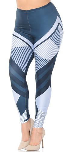 Wholesale Creamy Soft Contour Angles Plus Size Leggings - USA Fashion