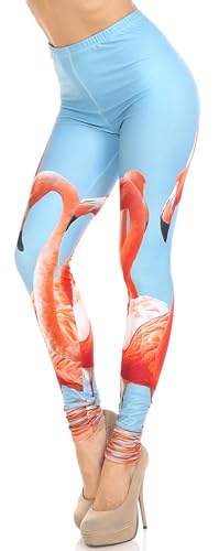 Wholesale Creamy Soft Flamingo Extra Plus Size Leggings - 3X-5X - USA Fashion