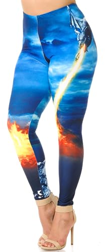 Wholesale Creamy Soft Dragon Rage Plus Size Leggings