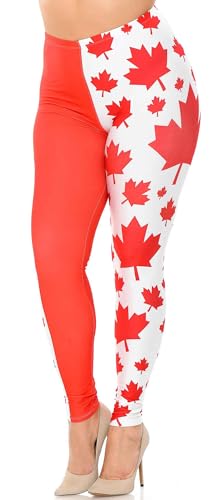 Wholesale Creamy Soft Canadian Flag Plus Size Leggings