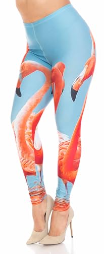 Wholesale Creamy Soft Flamingo Plus Size Leggings - USA Fashion