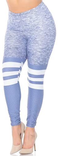 Wholesale Creamy Soft Split Sport Light Heathered Extra Plus Size Leggings - 3X-5X - USA Fashion