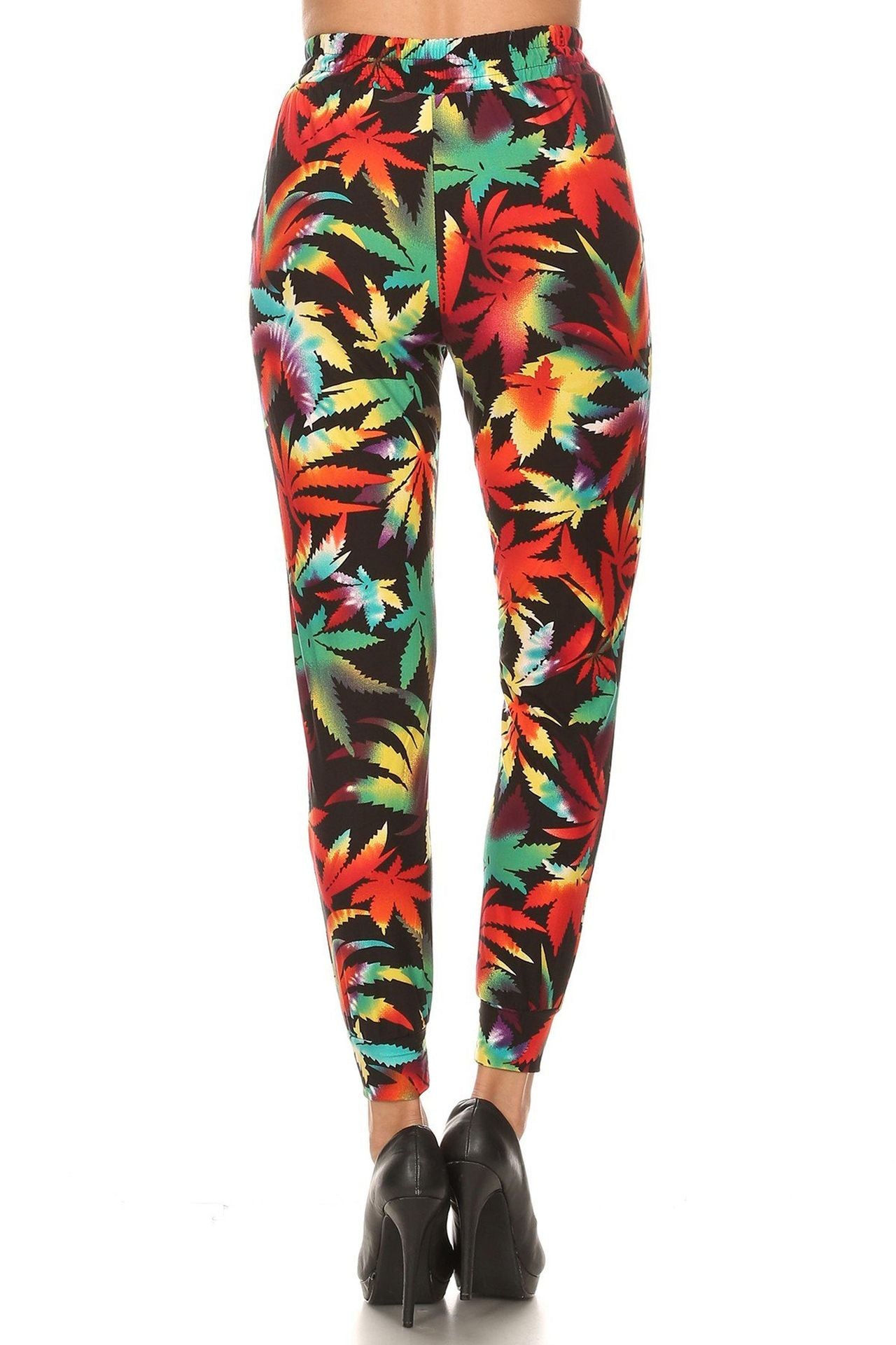 Wholesale Buttery Smooth Rainbow Marijuana Joggers