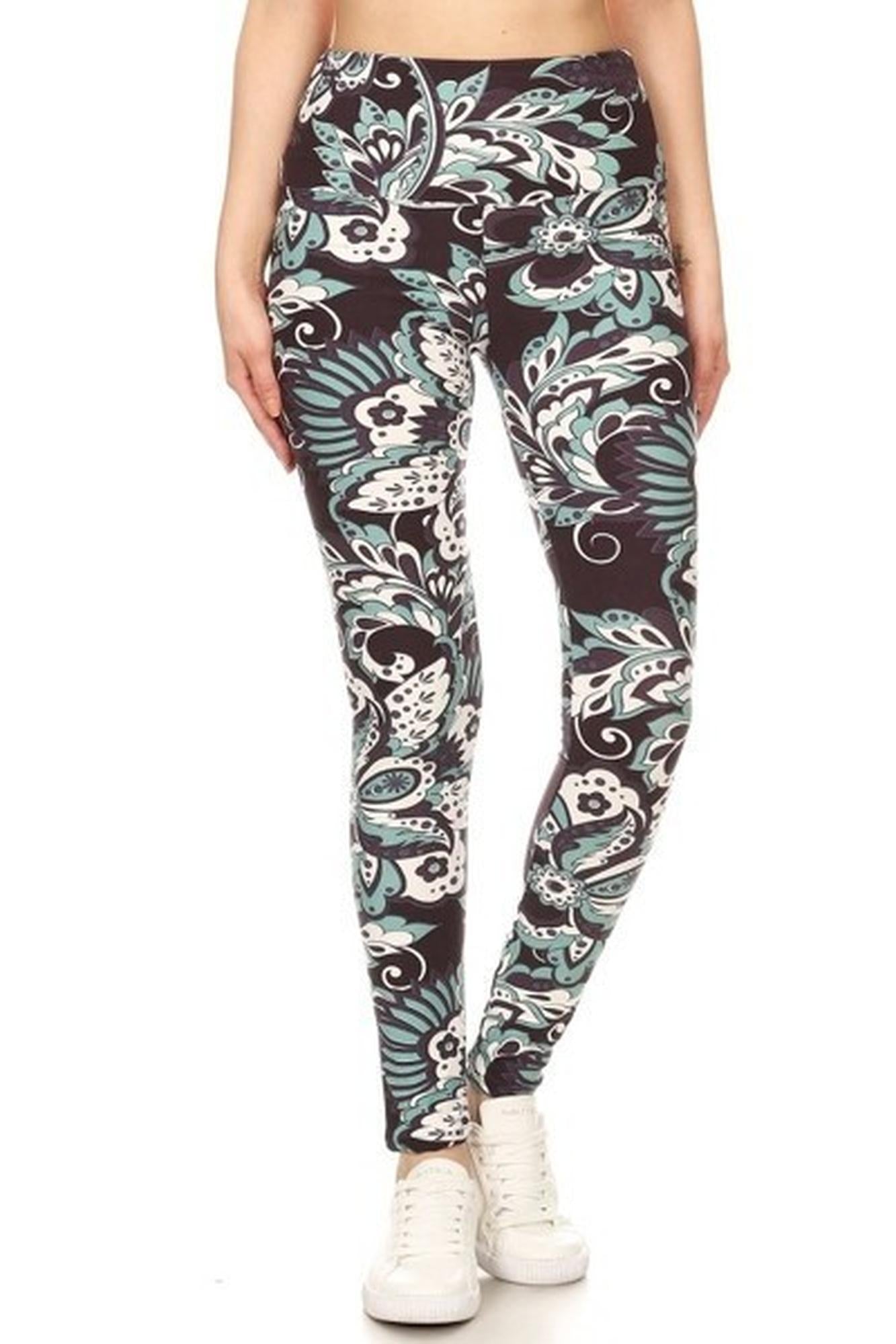 Wholesale Buttery Smooth Midnight Minty Mandala High Waist Leggings