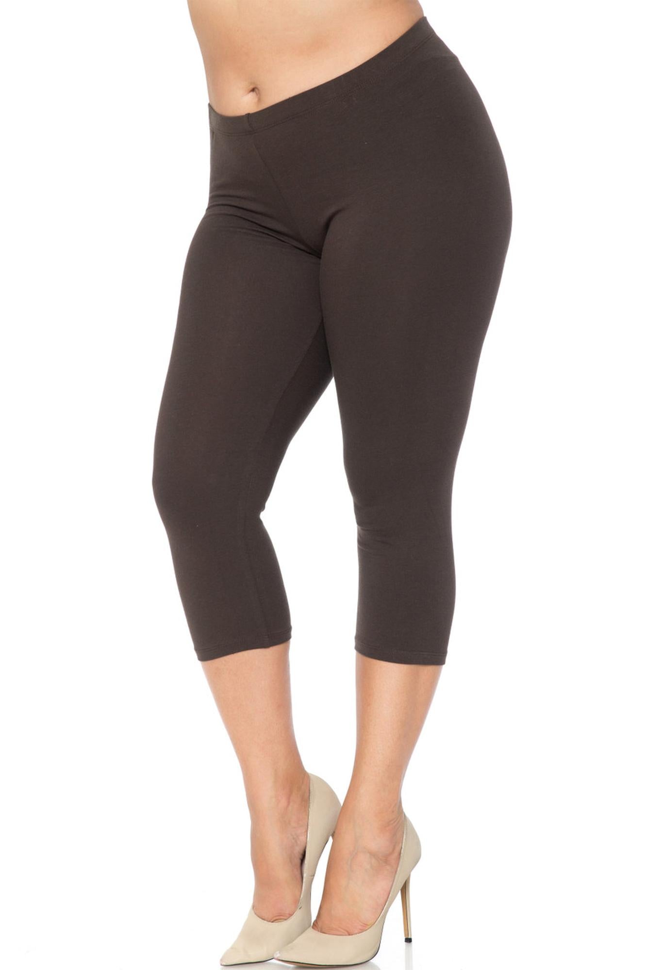 Wholesale USA Cotton Capri Length Plus Size Leggings