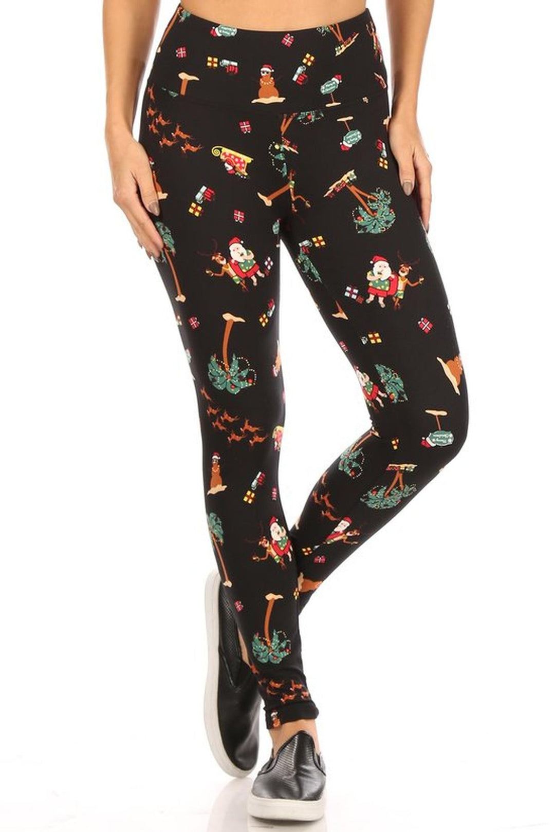 Wholesale Soft Fleece Australian Christmas Leggings