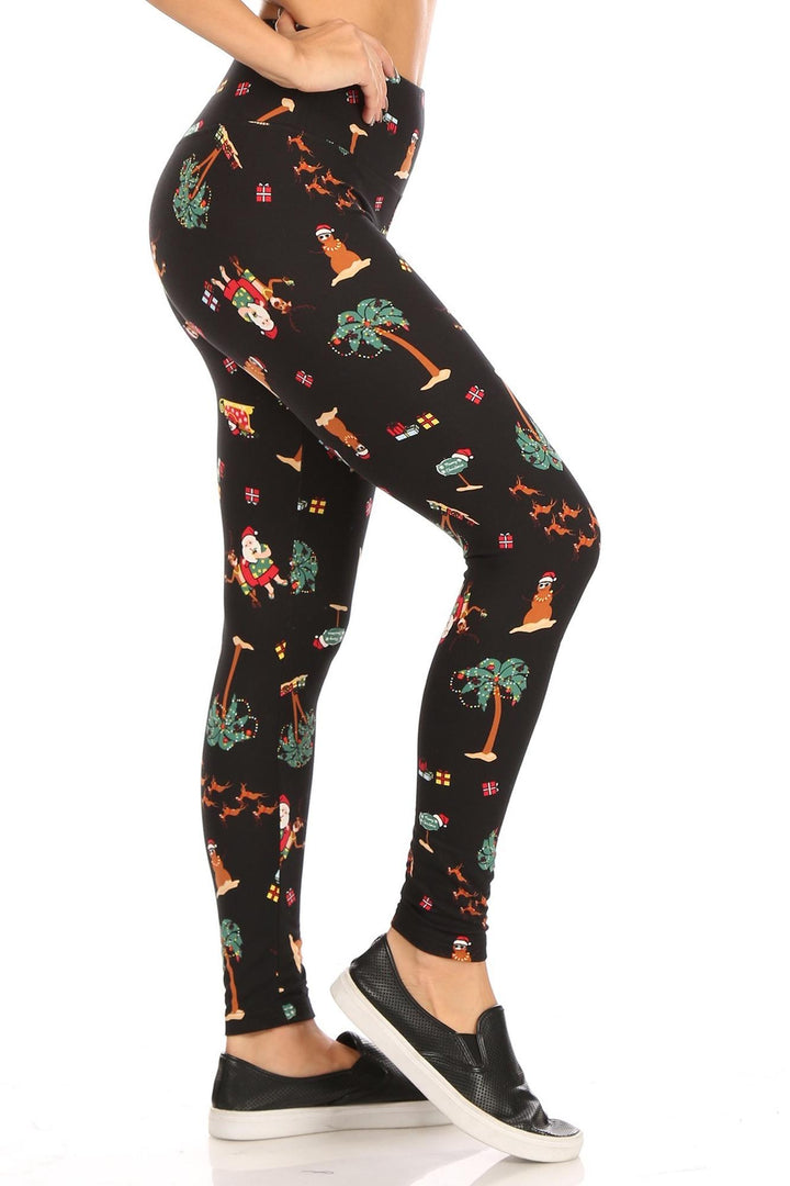 Wholesale Soft Fleece Australian Christmas Leggings