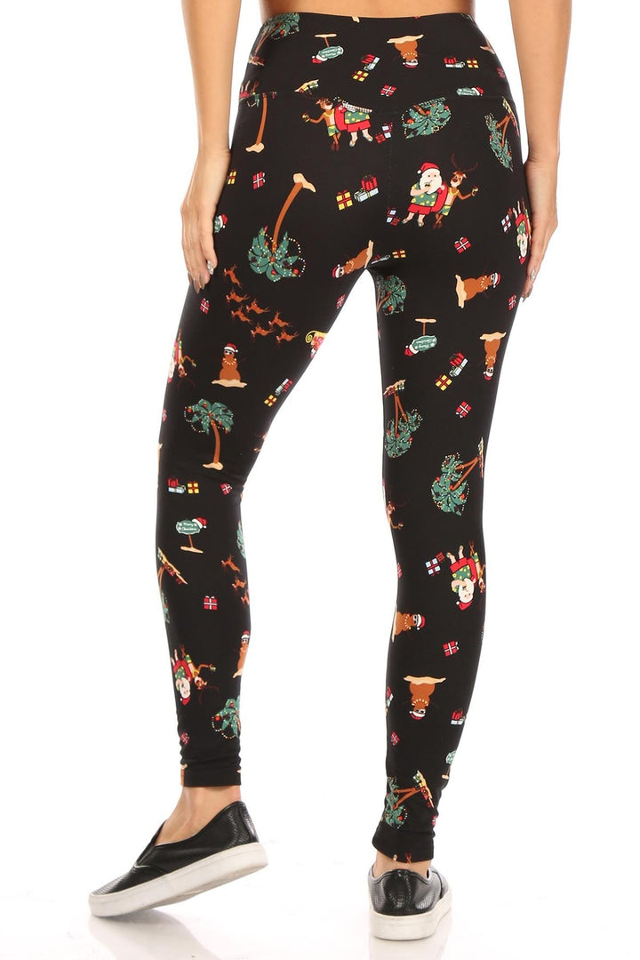 Wholesale Soft Fleece Australian Christmas Leggings