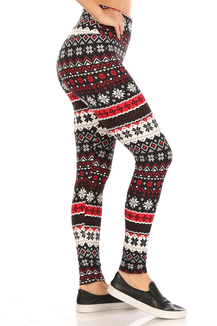 Wholesale Soft Fleece Snowflake Blizzard Holiday Leggings
