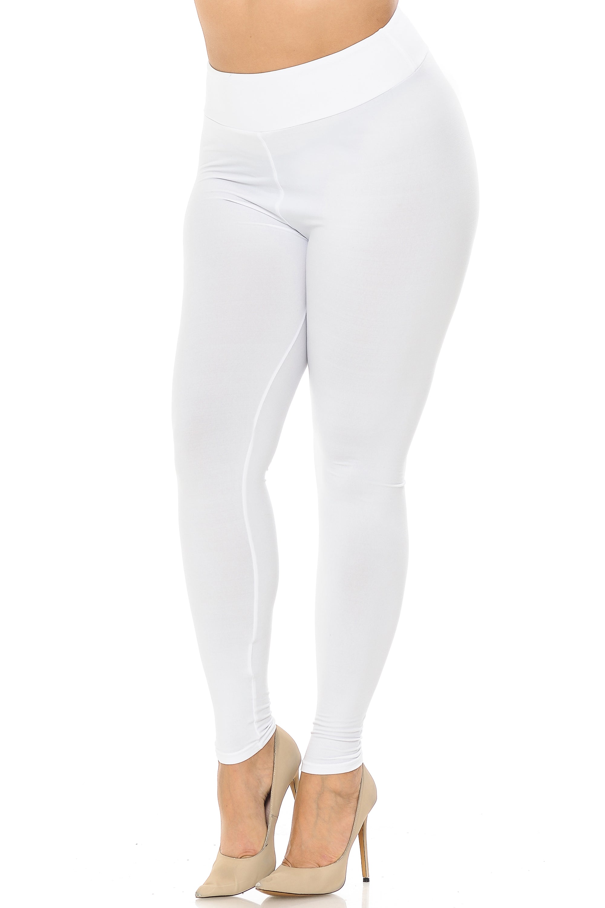 Wholesale Buttery Smooth Basic Solid Plus Size Leggings - 3 Inch - EEVEE