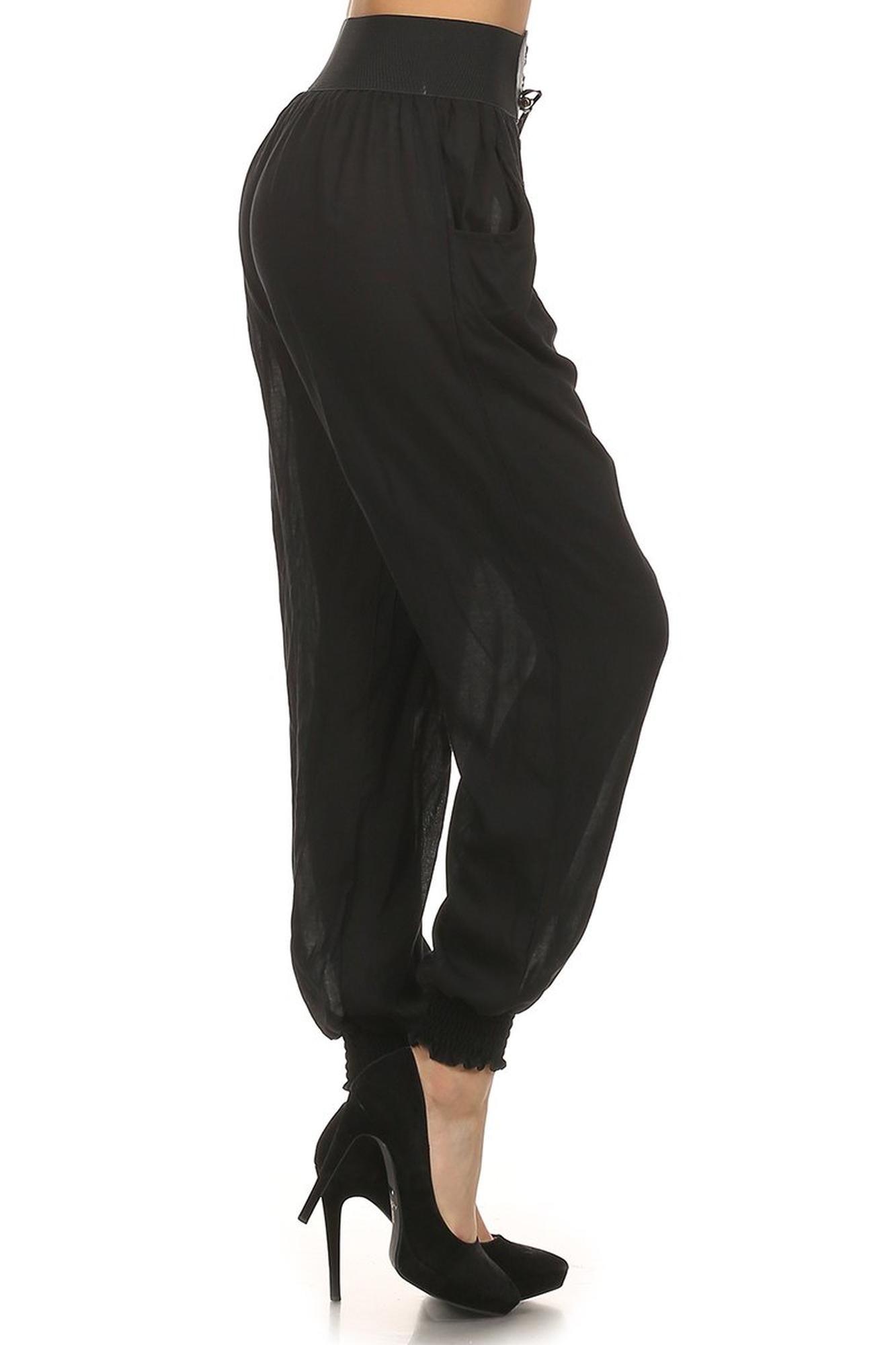 Wholesale Easy Casual Belted Harem Loose Fit Leggings