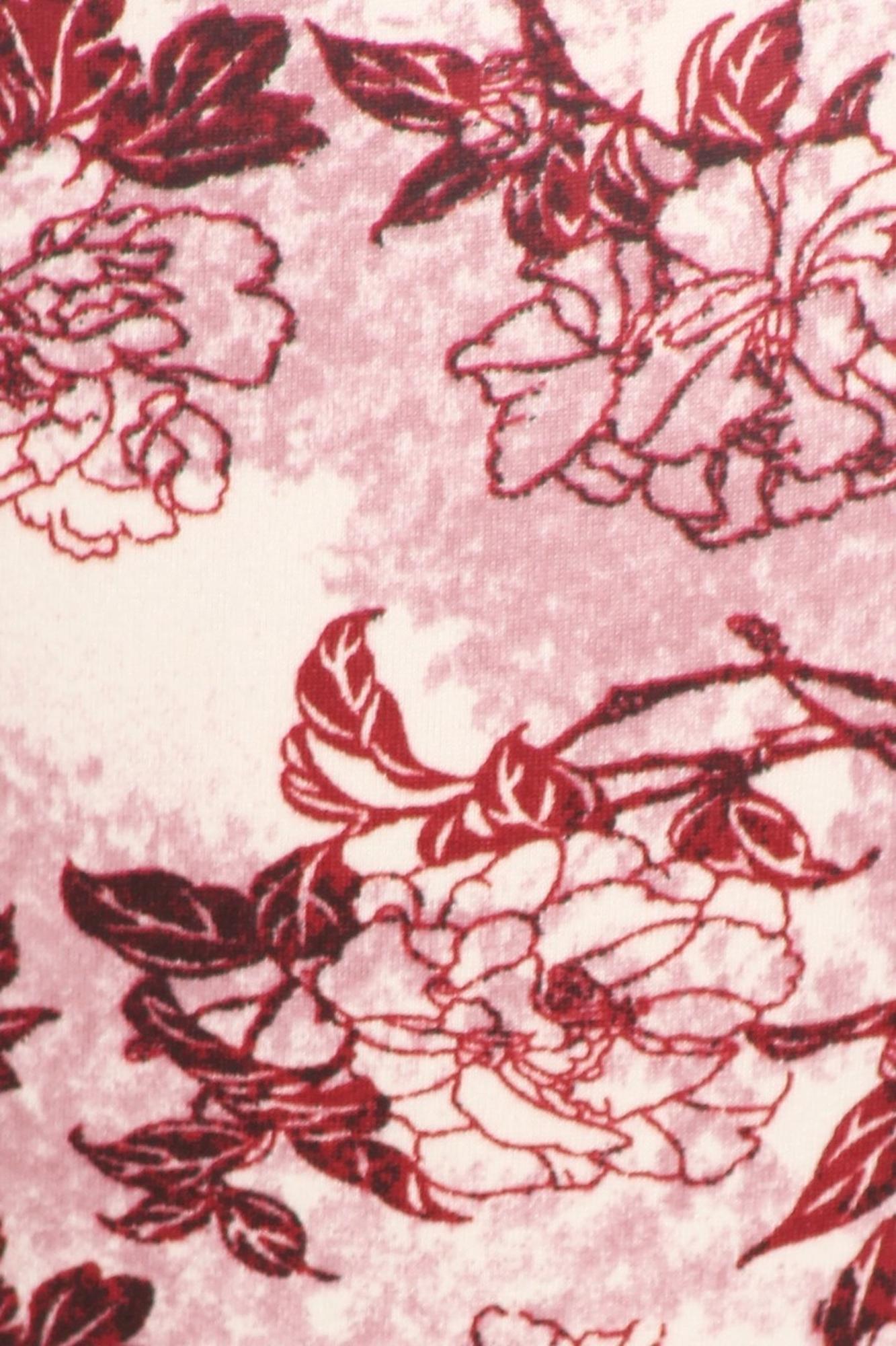 Wholesale Premium Brushed High Waisted Rosetta Rose Sport Leggings