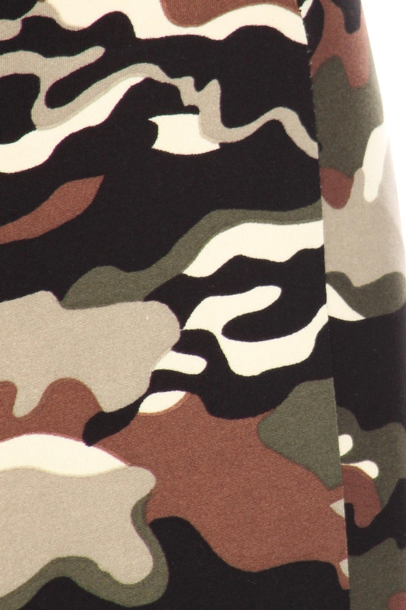 Wholesale Buttery Smooth Olive Camouflage Bell Bottom Leggings