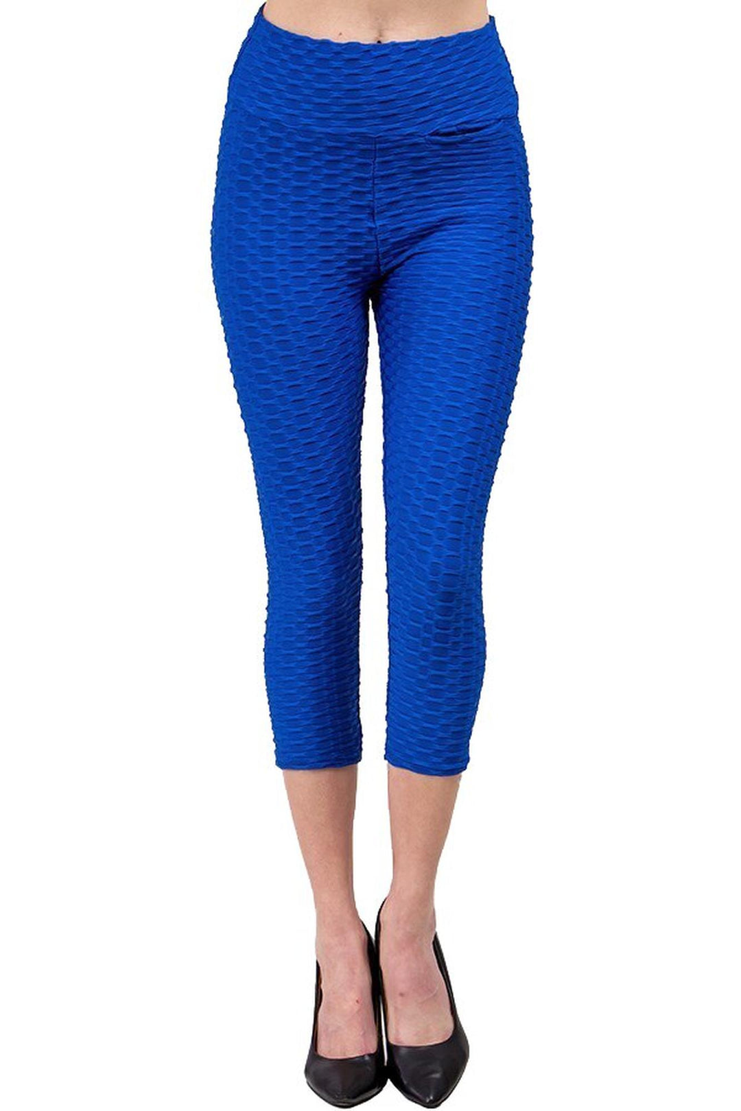 Wholesale Scrunch Butt Textured High Waisted Plus Size Capris