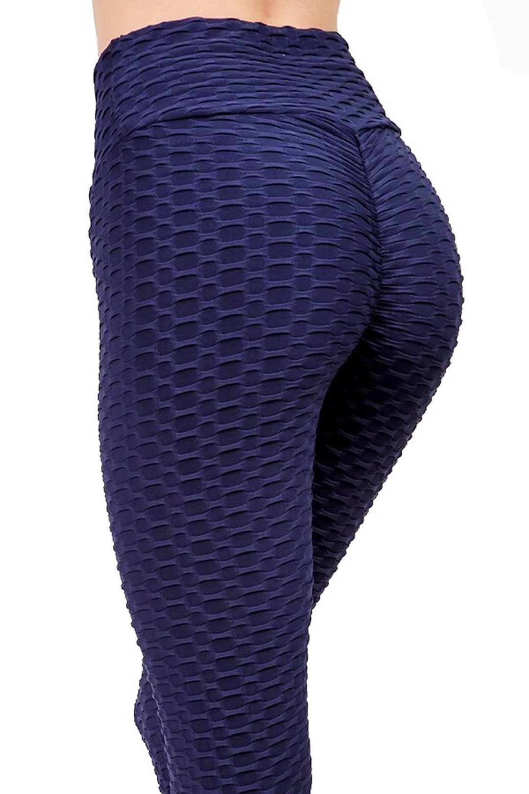 Wholesale Scrunch Butt Textured High Waisted Plus Size Capris
