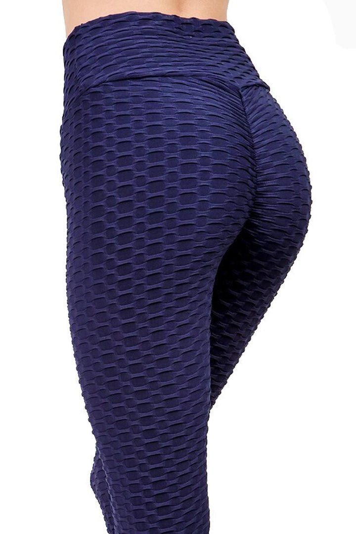 Wholesale Scrunch Butt Textured High Waisted Plus Size Capris