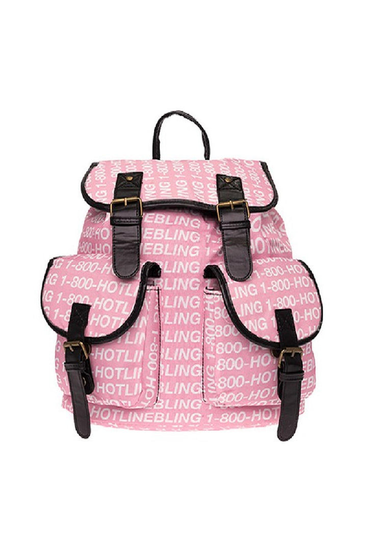 Wholesale Hotline Bling Graphic Print Buckle Flap Backpack
