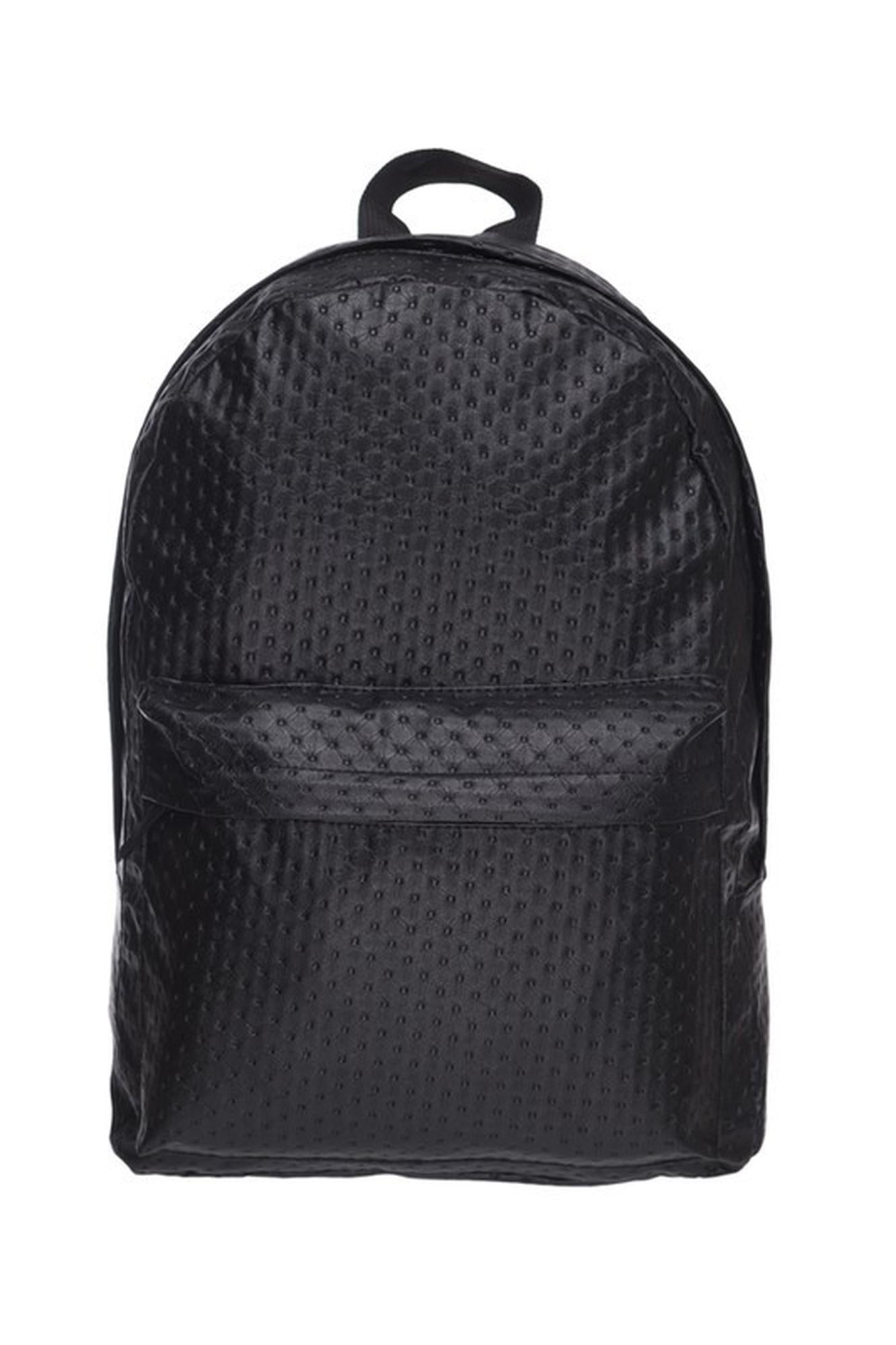 Wholesale Black Perforated Faux Leather Backpack