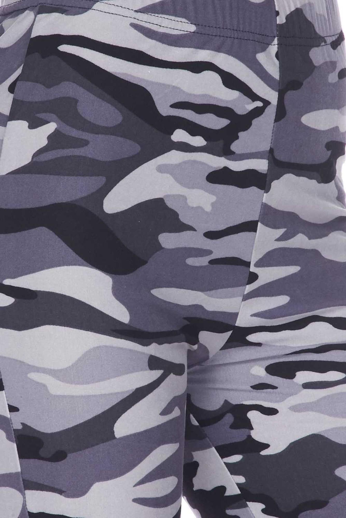 Wholesale Buttery Smooth Charcoal Camouflage Bell Bottom Leggings