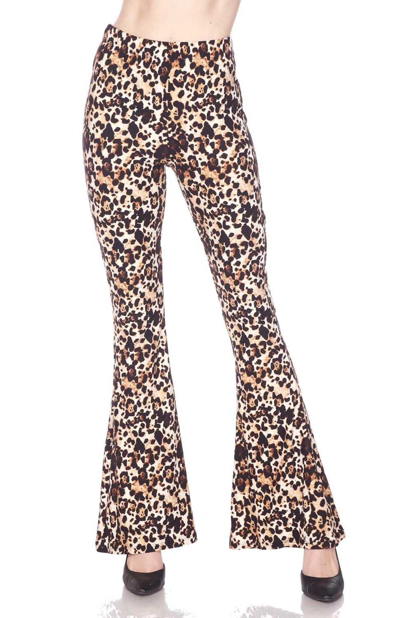 Wholesale Buttery Smooth Metro Leopard Bell Bottom Leggings