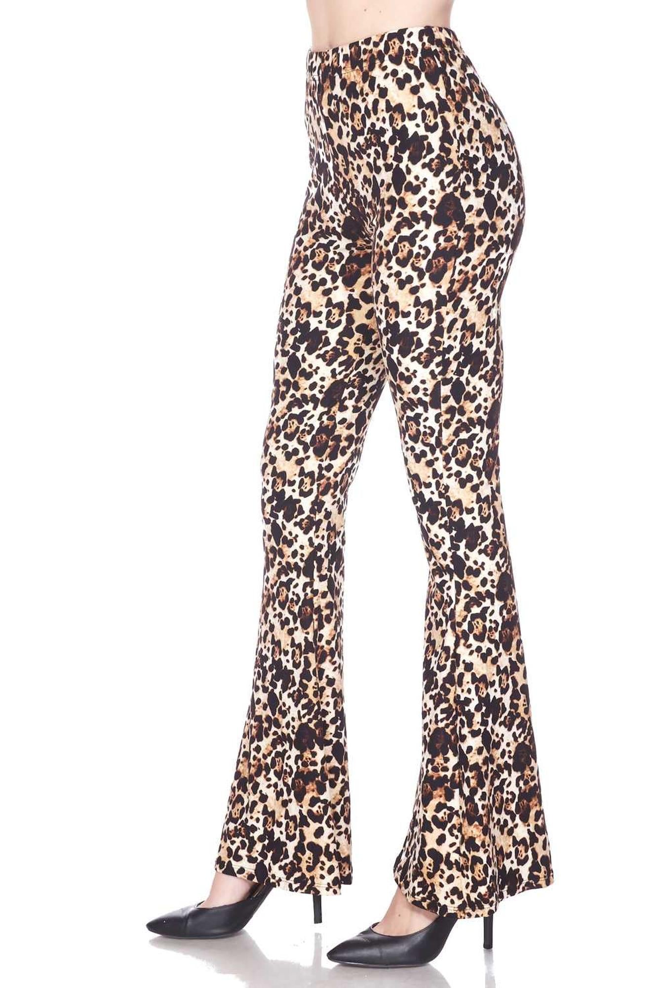 Wholesale Buttery Smooth Metro Leopard Bell Bottom Leggings