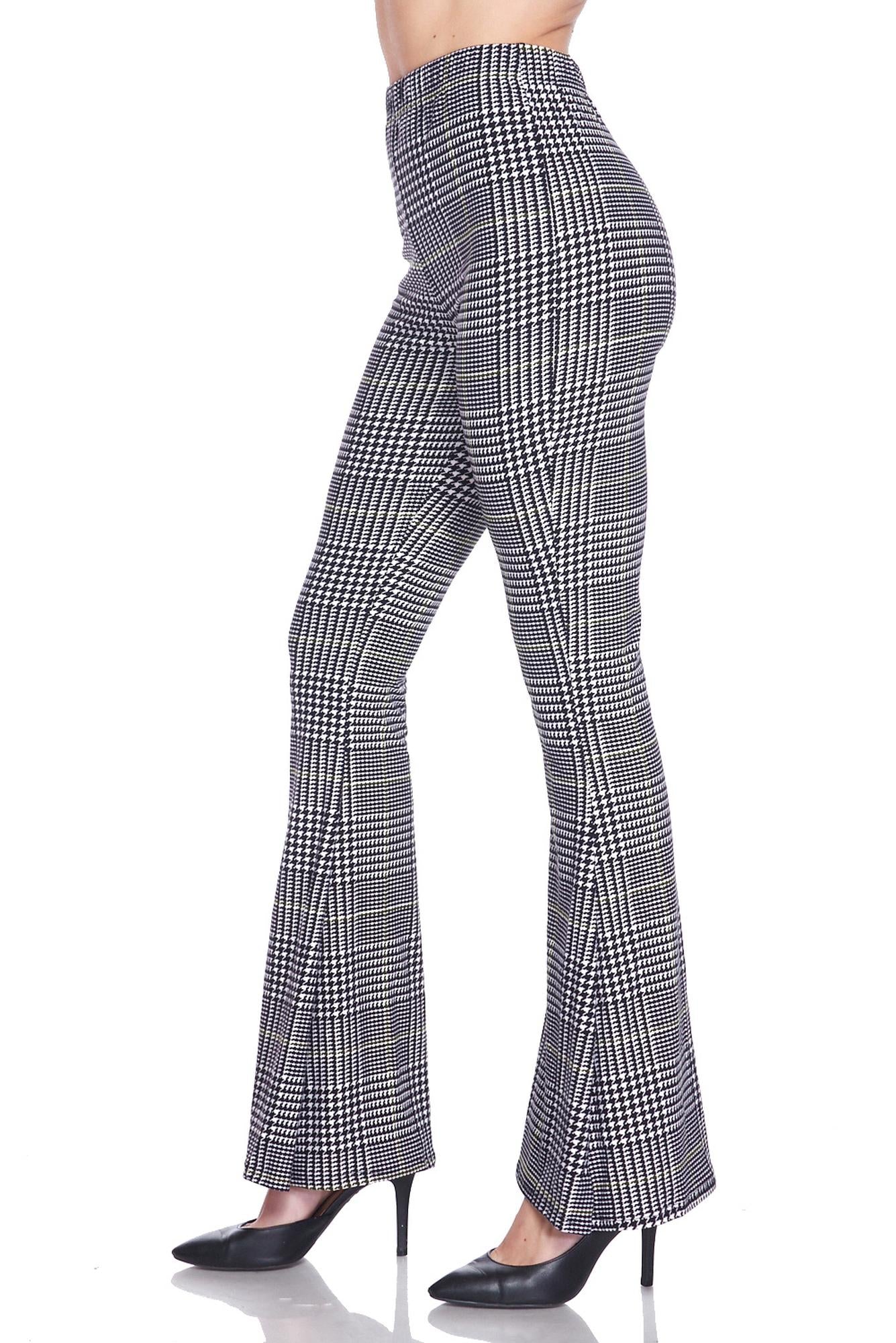 Wholesale Buttery Smooth Sunshine Plaid Bell Bottom Leggings