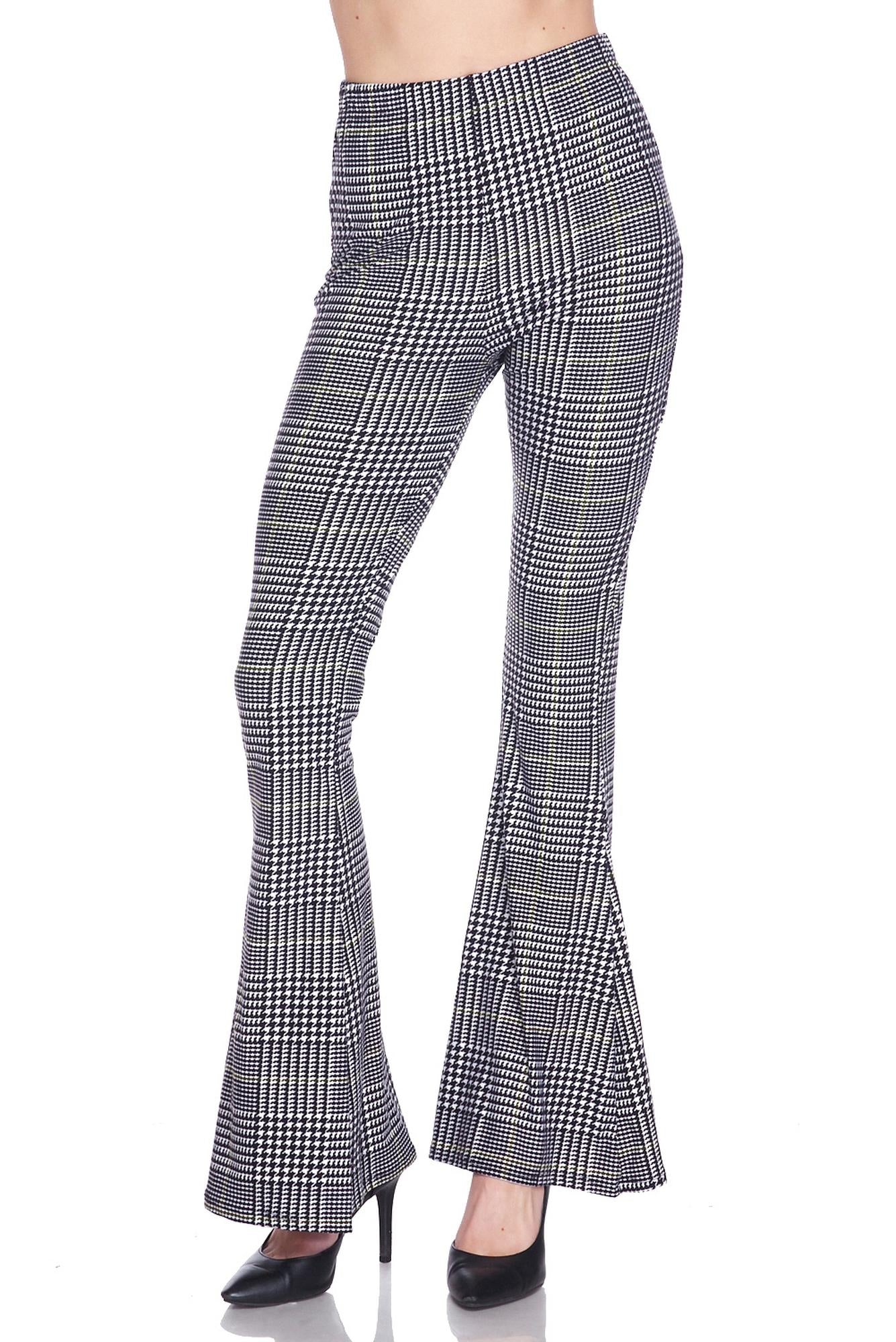 Wholesale Buttery Smooth Sunshine Plaid Bell Bottom Leggings
