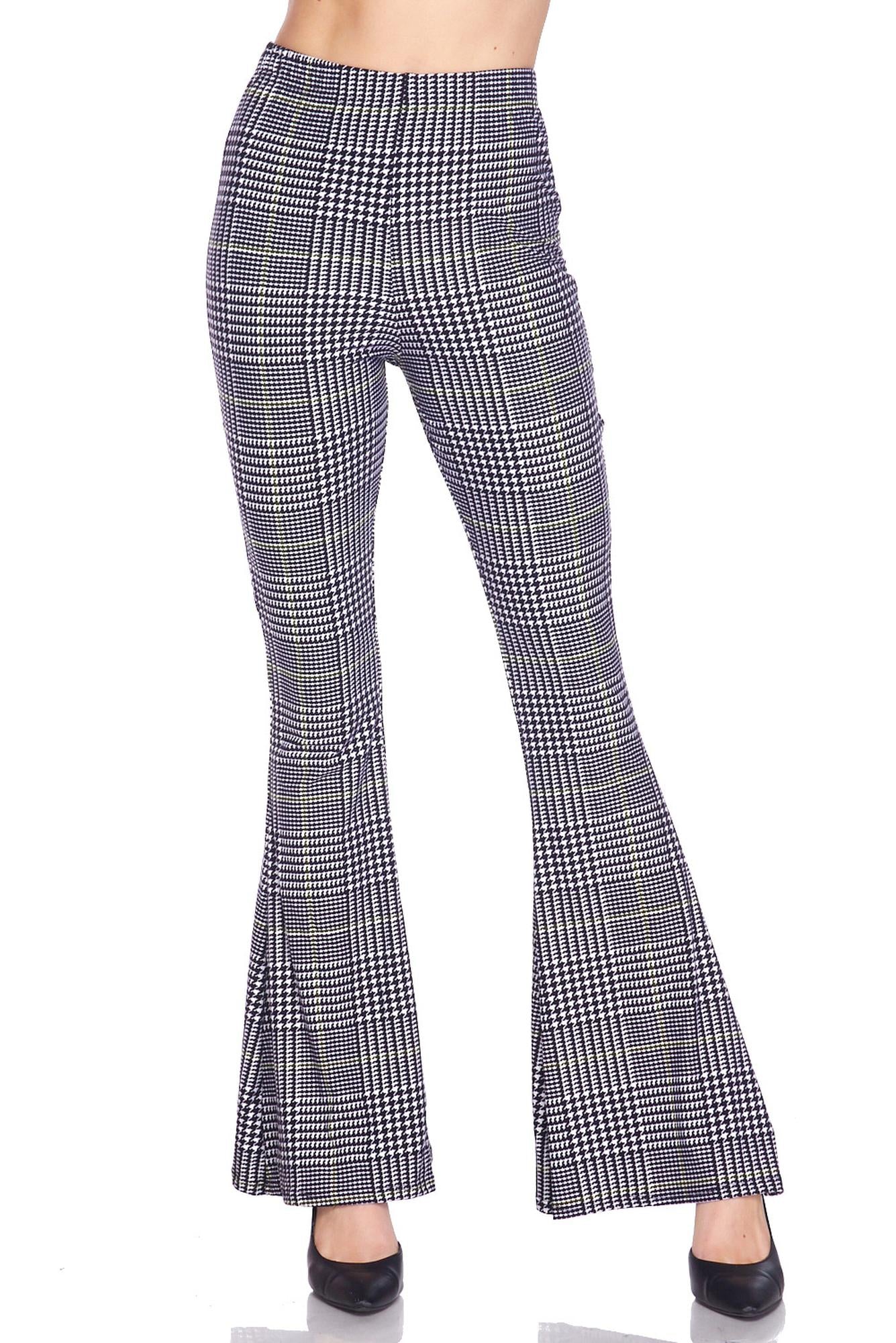 Wholesale Buttery Smooth Sunshine Plaid Bell Bottom Leggings