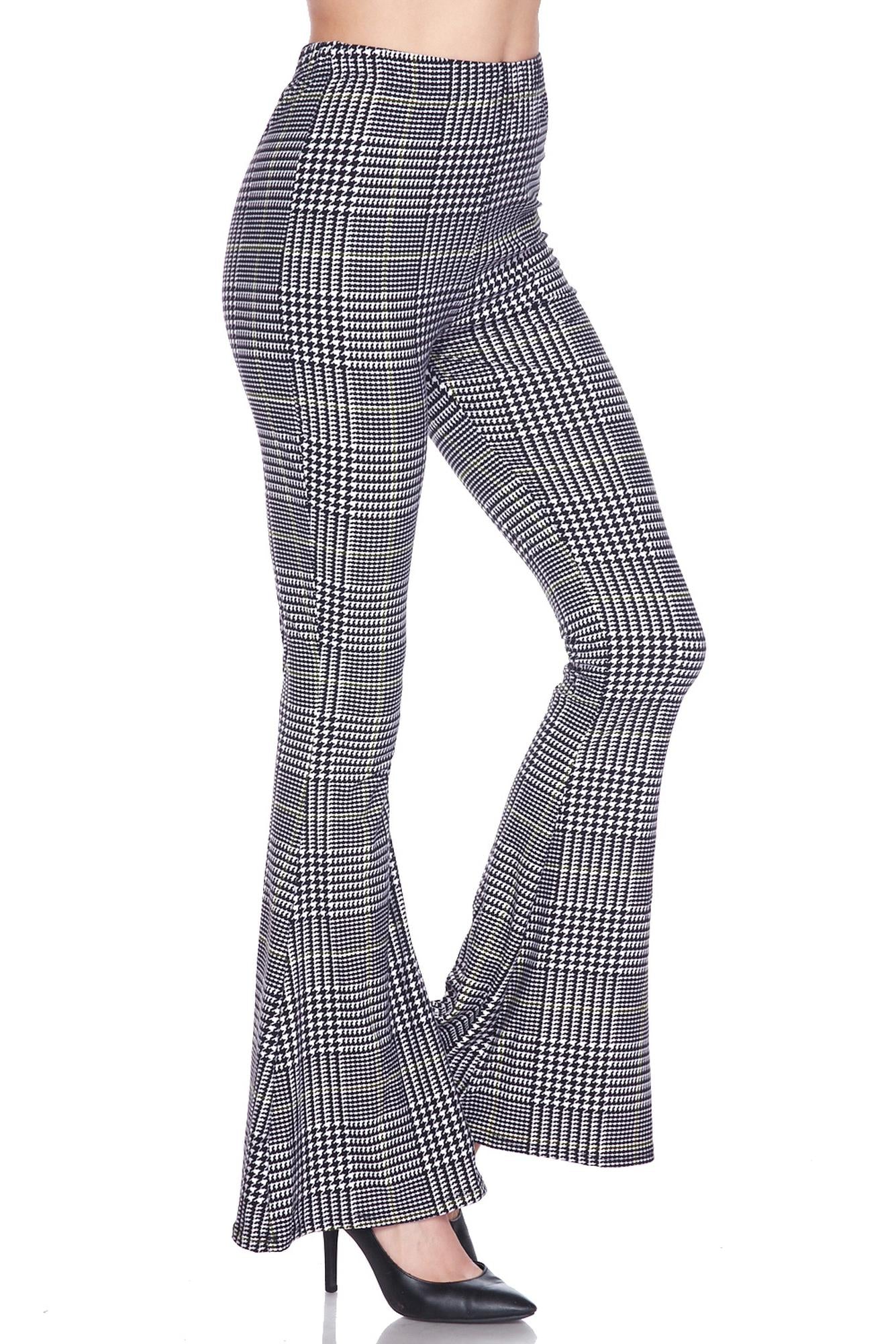 Wholesale Buttery Smooth Sunshine Plaid Bell Bottom Leggings