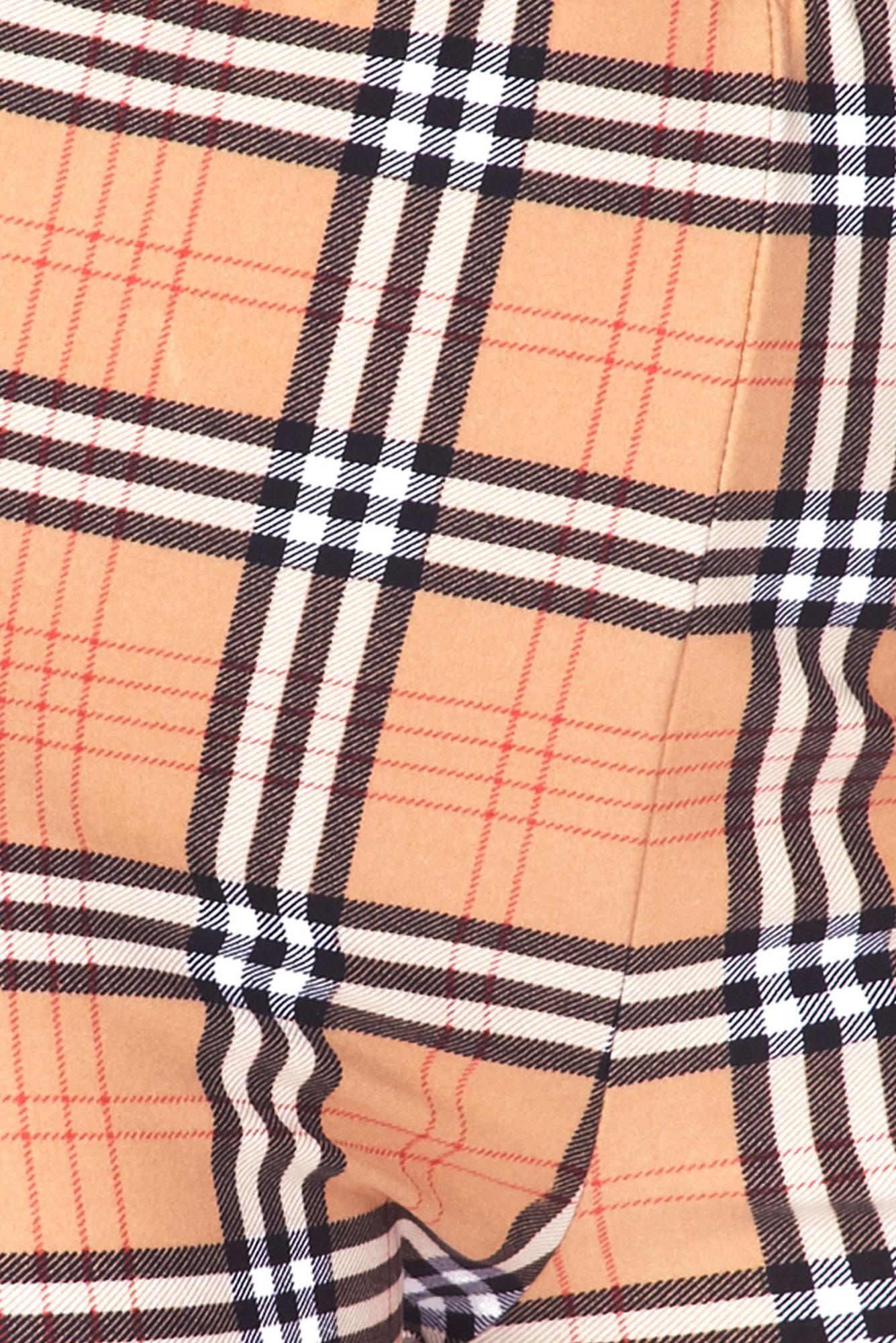 Wholesale Buttery Smooth Carmel Plaid Bell Bottom Leggings