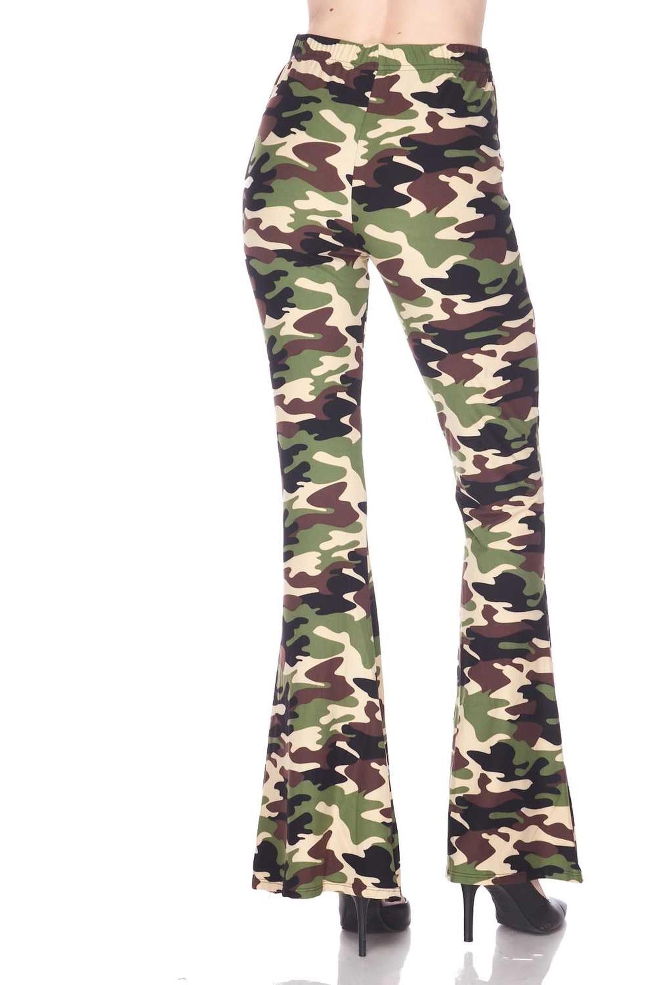 Wholesale Buttery Smooth Active Duty Camouflage Bell Bottom Leggings