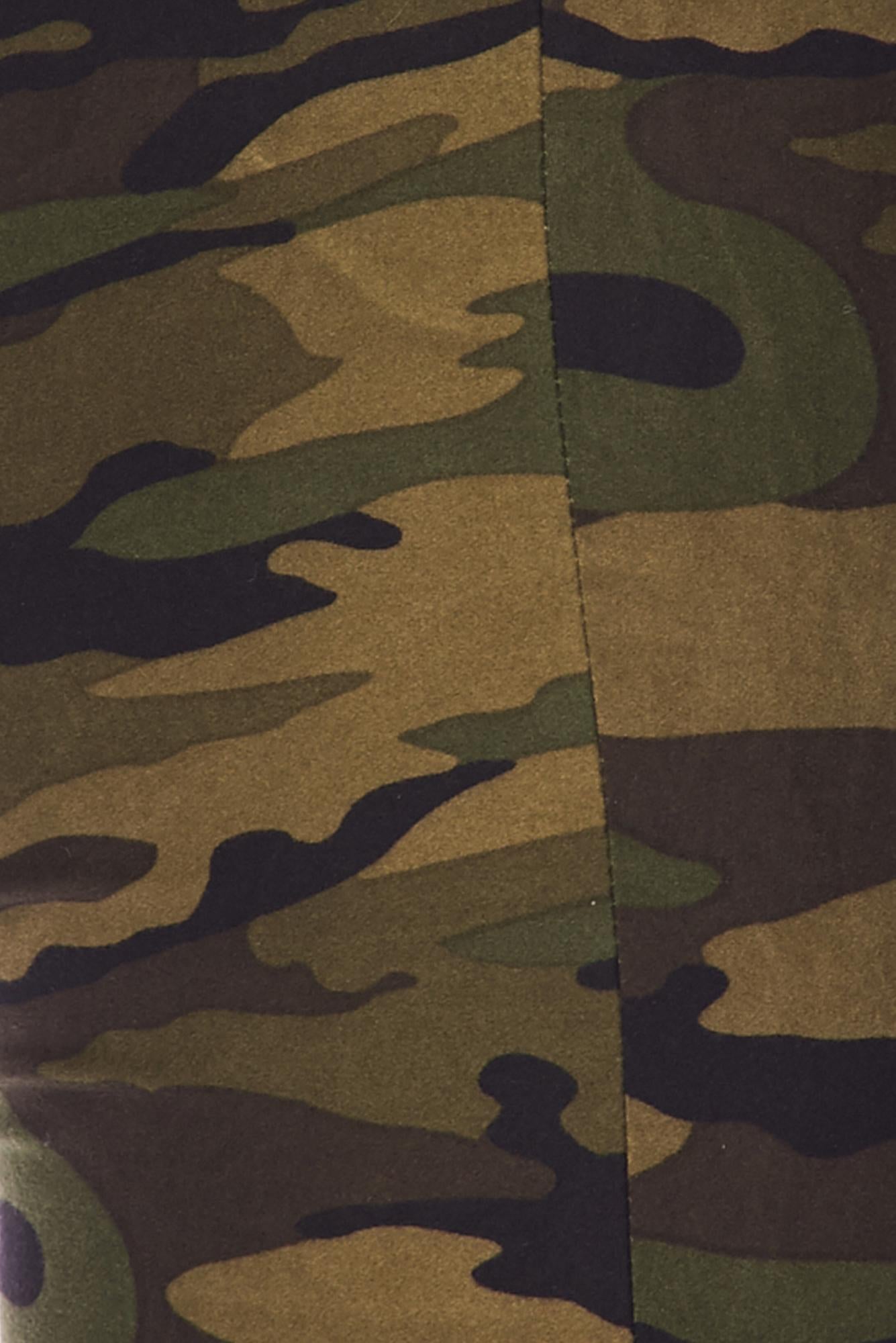 Wholesale Buttery Smooth Green Camouflage Bell Bottom Leggings