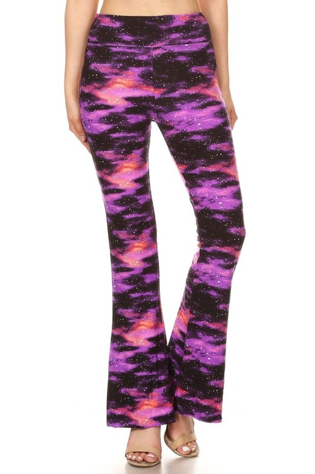 Wholesale Buttery Smooth Purple Mist Bell Bottom Leggings