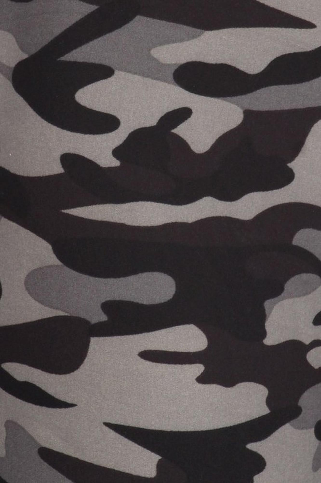 Wholesale Buttery Smooth Monochrome Camouflage Bell Bottom Leggings