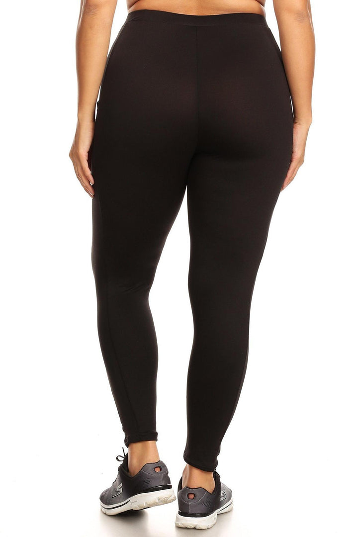 Wholesale Buttery Smooth Sport Basic Plus Size Leggings with Side Pockets