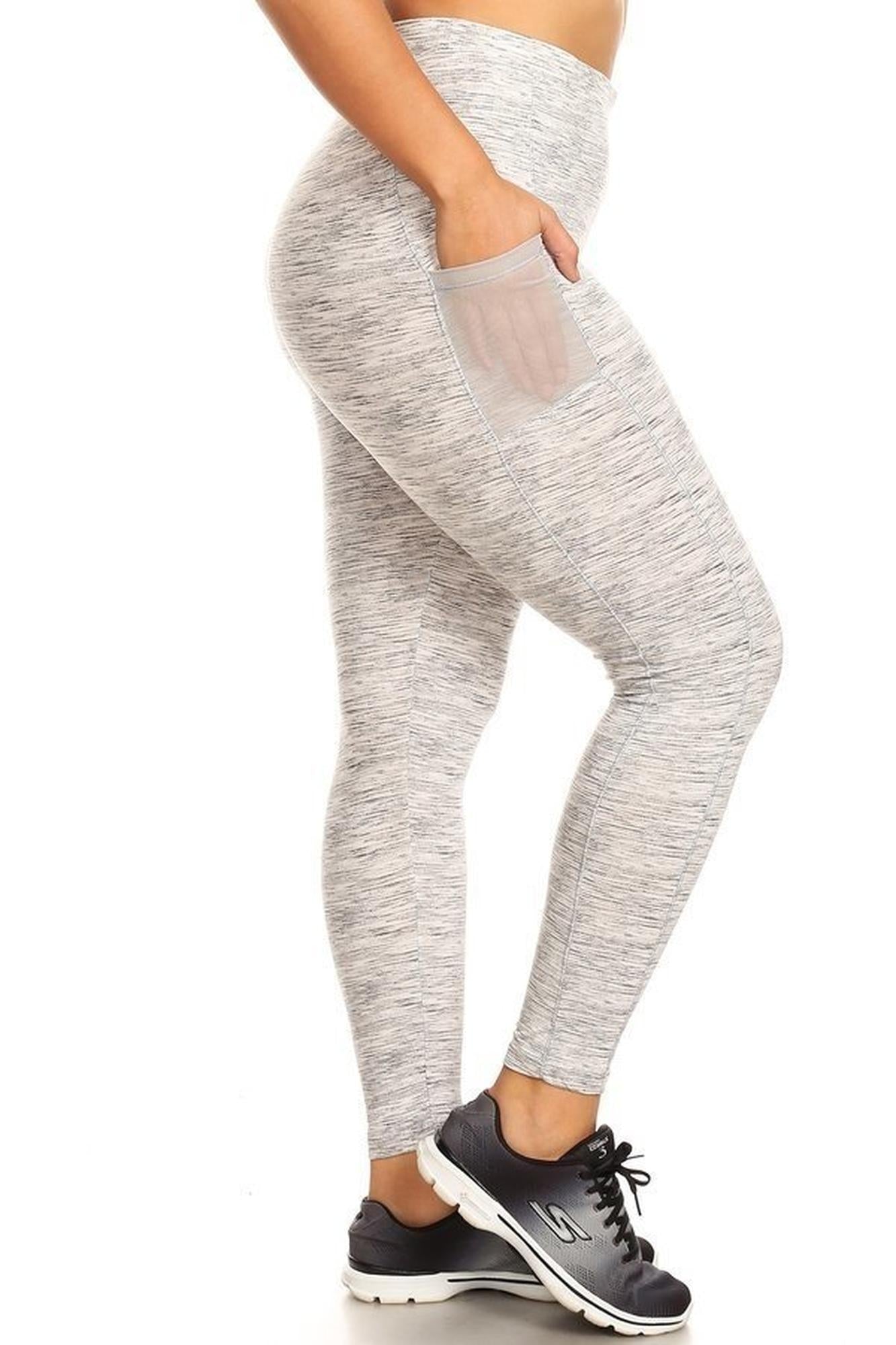 Wholesale Buttery Smooth Sport Basic Plus Size Leggings with Side Pockets