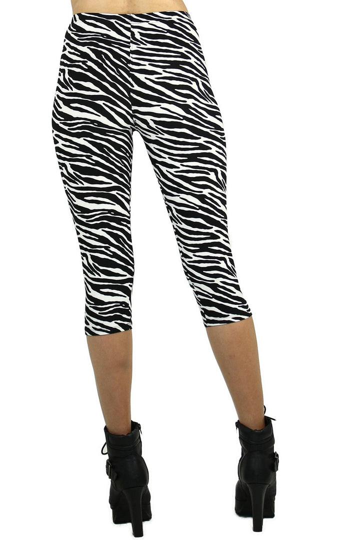 Wholesale Buttery Soft Zebra Print Capris
