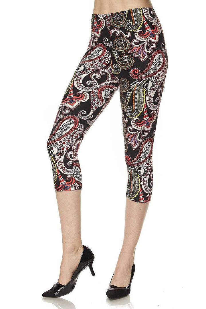 Wholesale Buttery Smooth Raspberry Paisley Capris