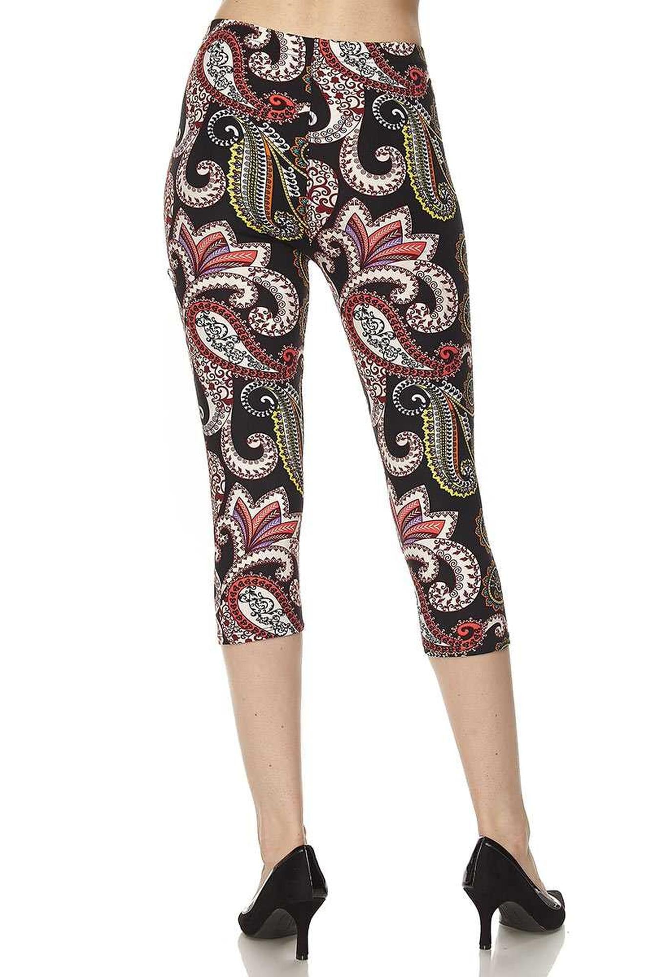 Wholesale Buttery Smooth Raspberry Paisley Capris