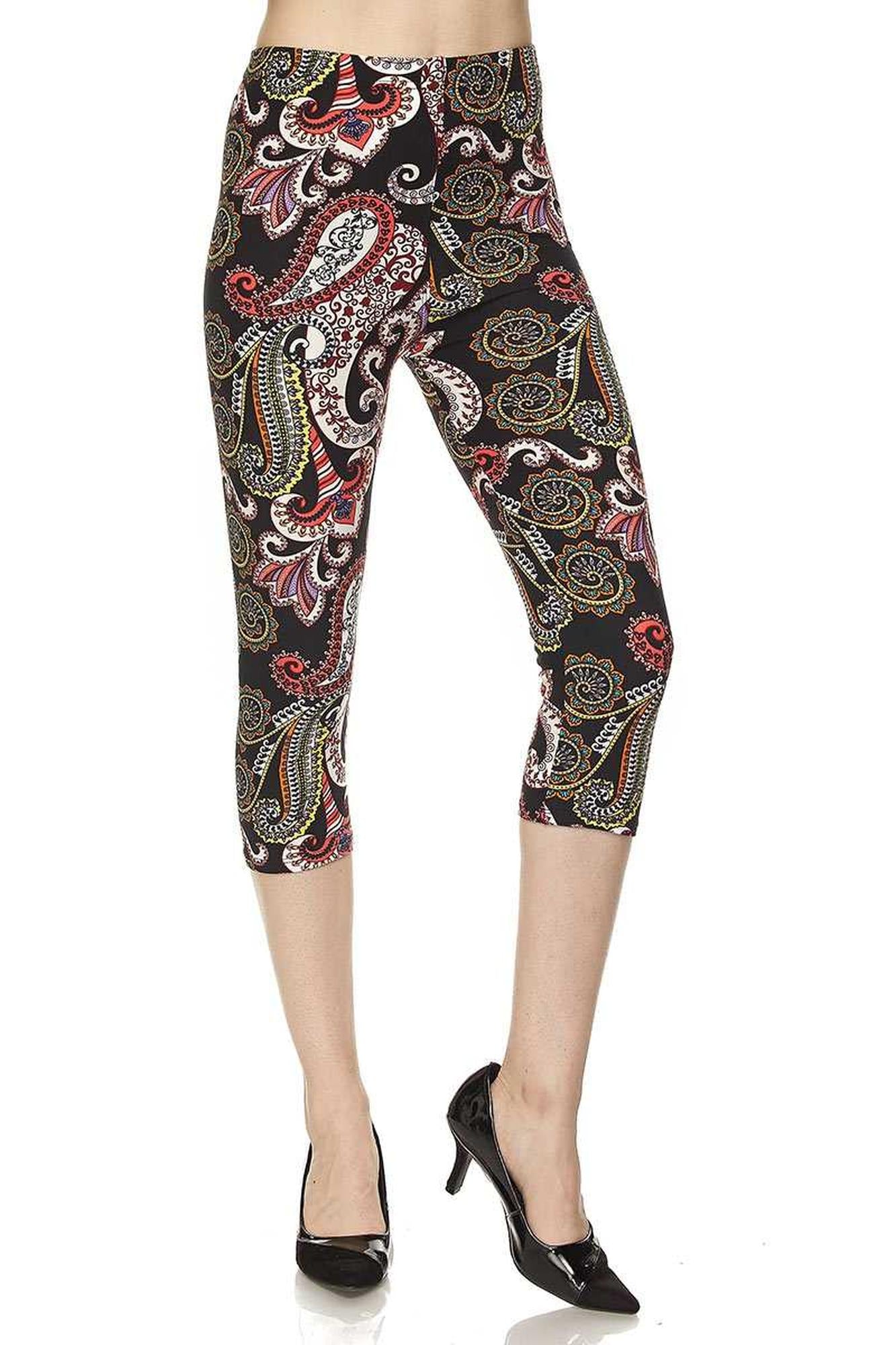 Wholesale Buttery Smooth Raspberry Paisley Capris