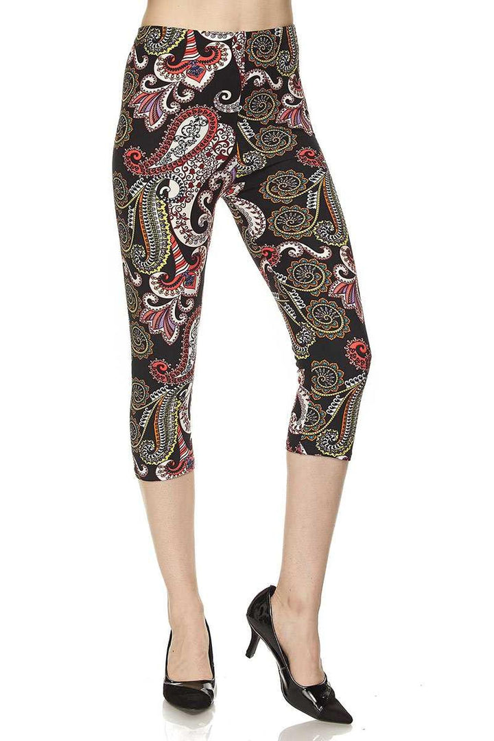 Wholesale Buttery Smooth Raspberry Paisley Capris