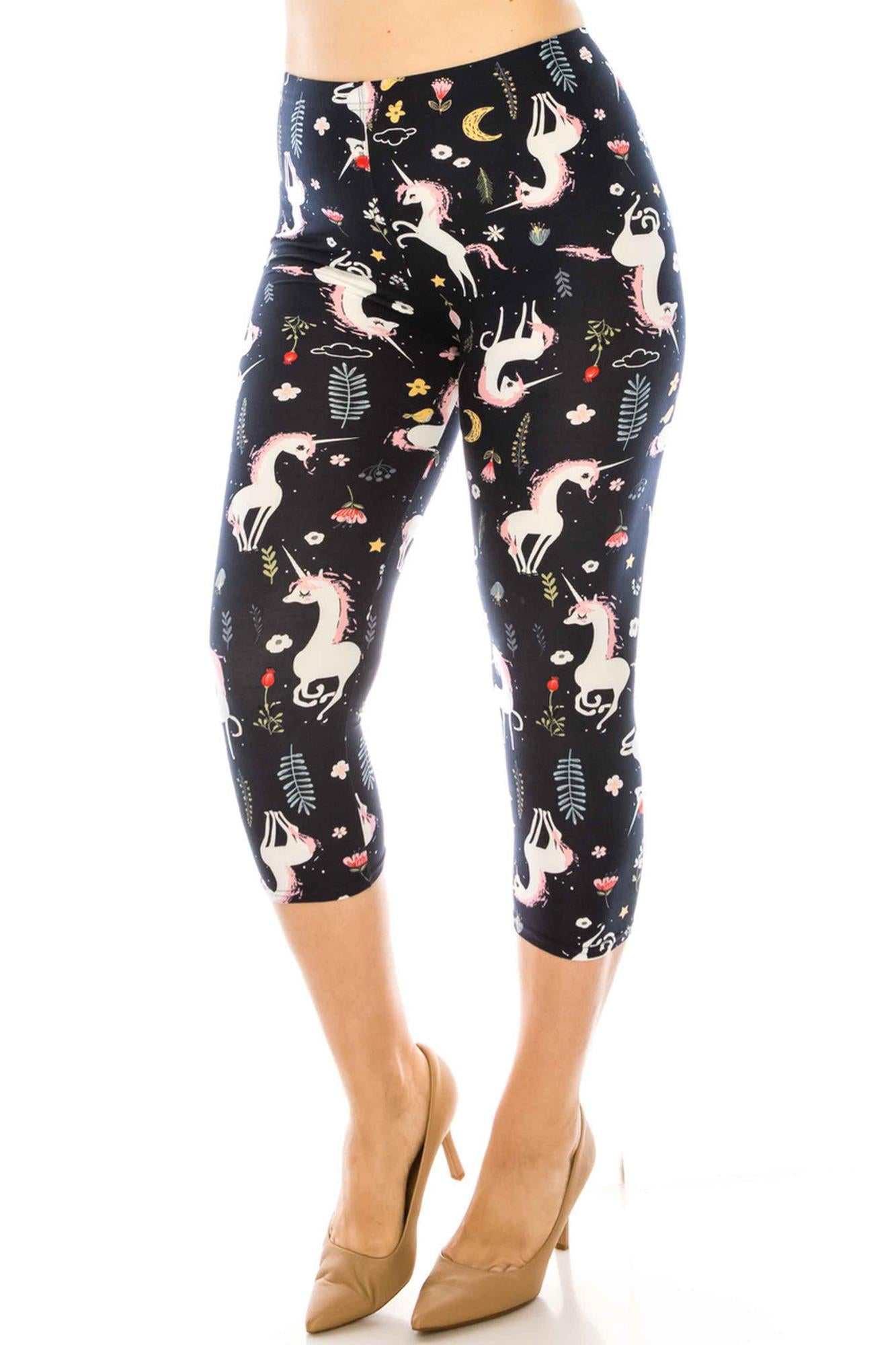 Wholesale Buttery Smooth Unicorns by Night Plus Size Capri