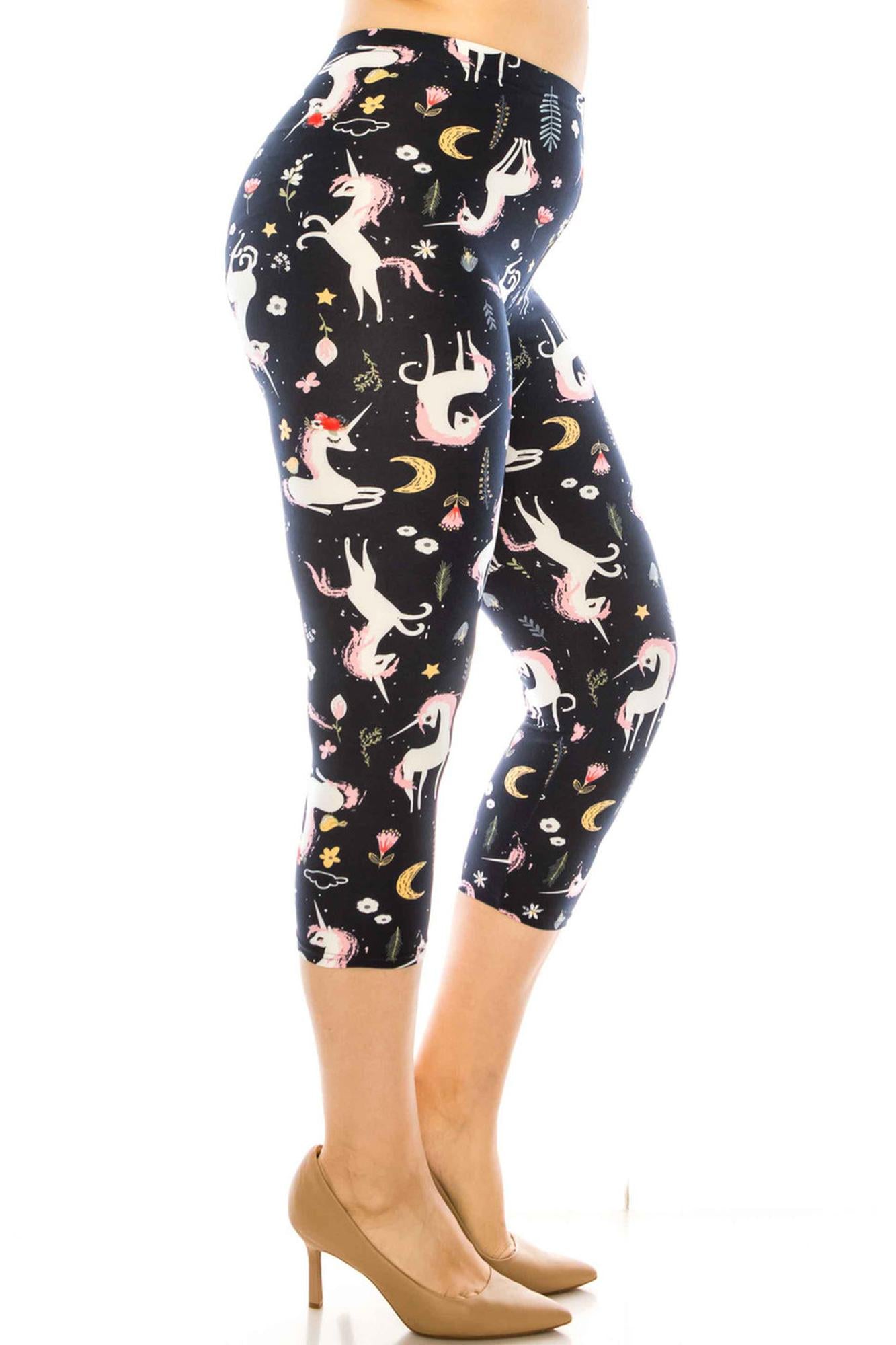 Wholesale Buttery Smooth Unicorns by Night Plus Size Capri