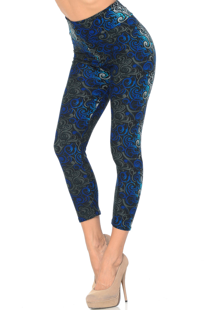 Wholesale Buttery Smooth Tangled Swirl High Waisted Capri - EEVEE