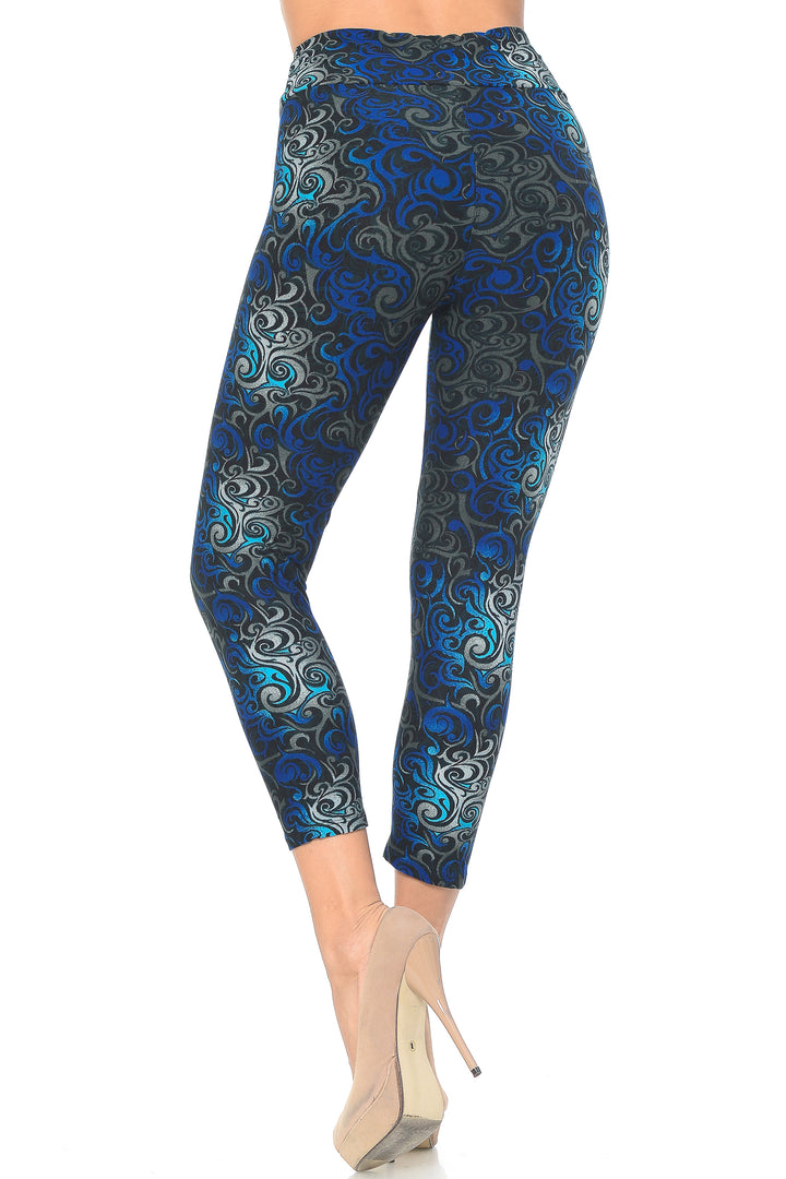 Wholesale Buttery Smooth Tangled Swirl High Waisted Capri - EEVEE