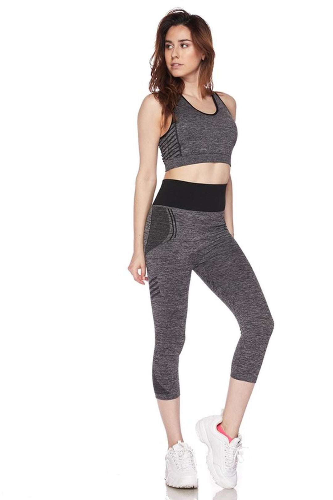 Wholesale Racerback Tank Top and Capris Activewear Set