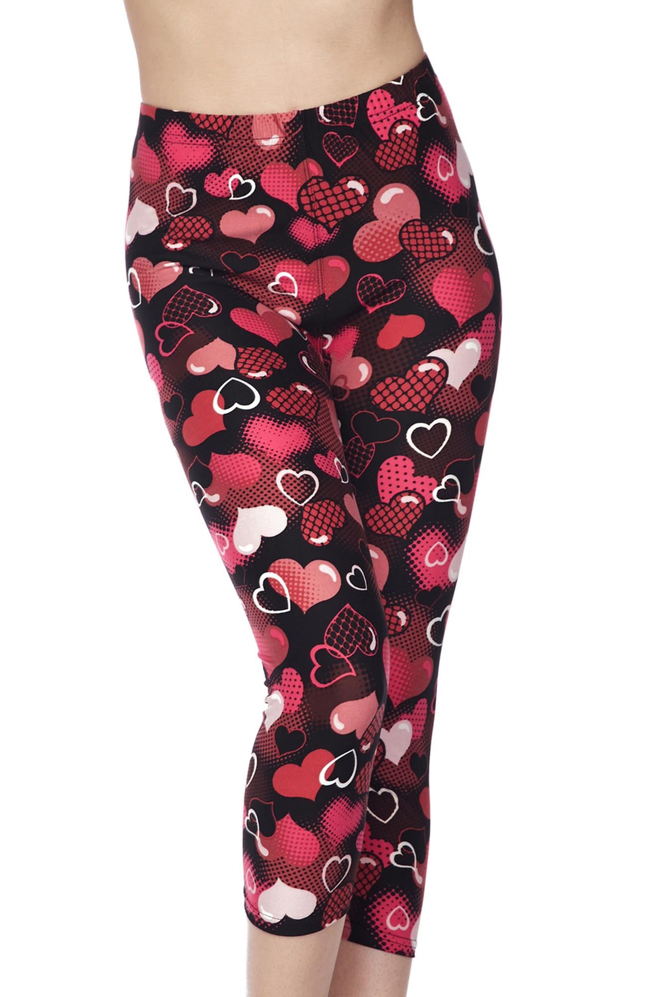 Wholesale Buttery Soft Cute Cartoon Hearts Capris