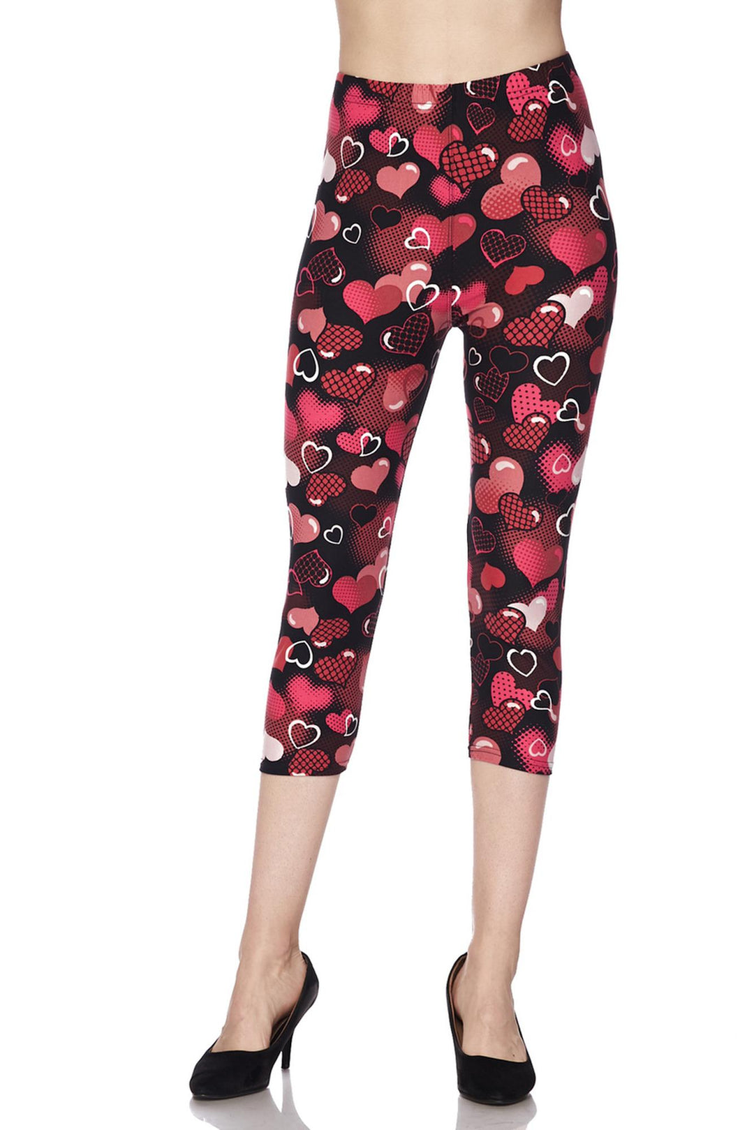 Wholesale Buttery Soft Cute Cartoon Hearts Capris